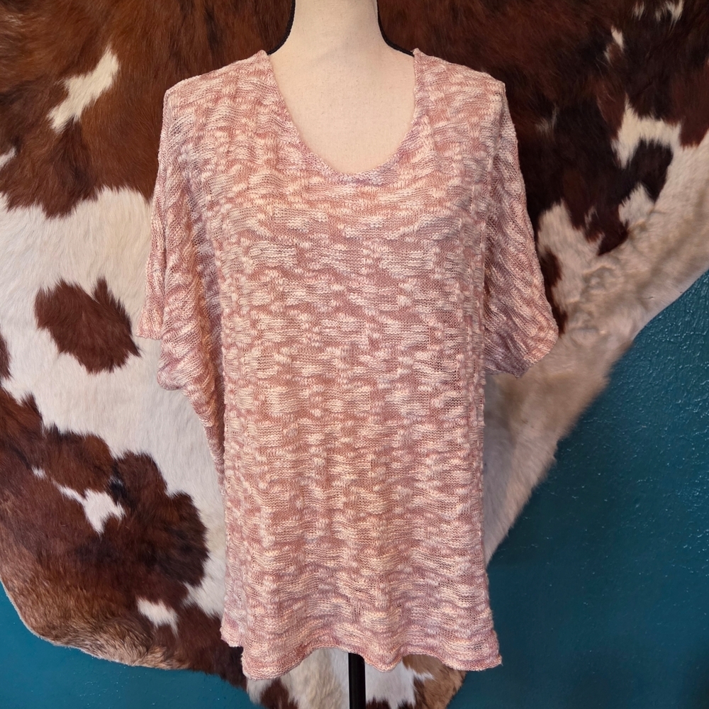 ODDY Pink Patterned Short Sleeve Top